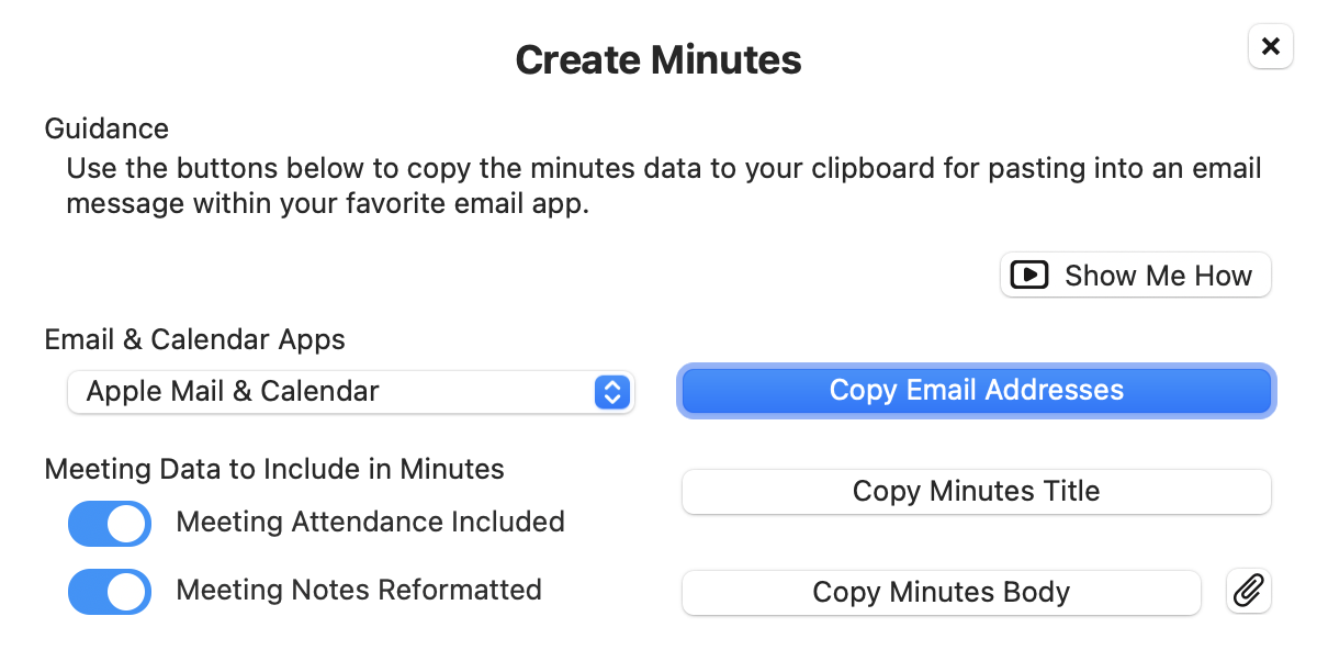 Summit Create Minutes